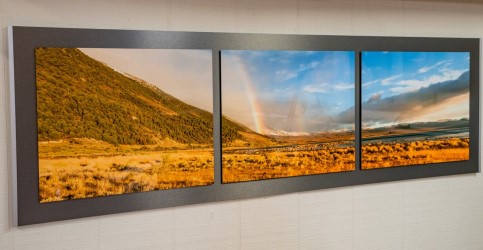 Scenic valley with rainbow Colorlyte HD Glass Photo