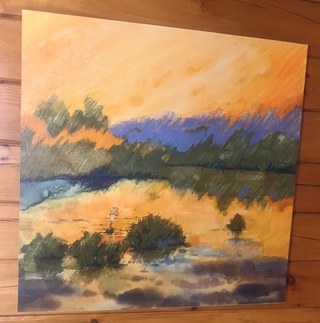 Reproductions of artist Amy Schade printed on canvas - fly fishing full print